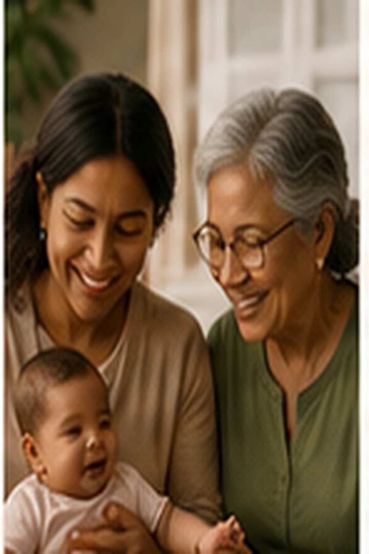 Familia multicultural con bebé