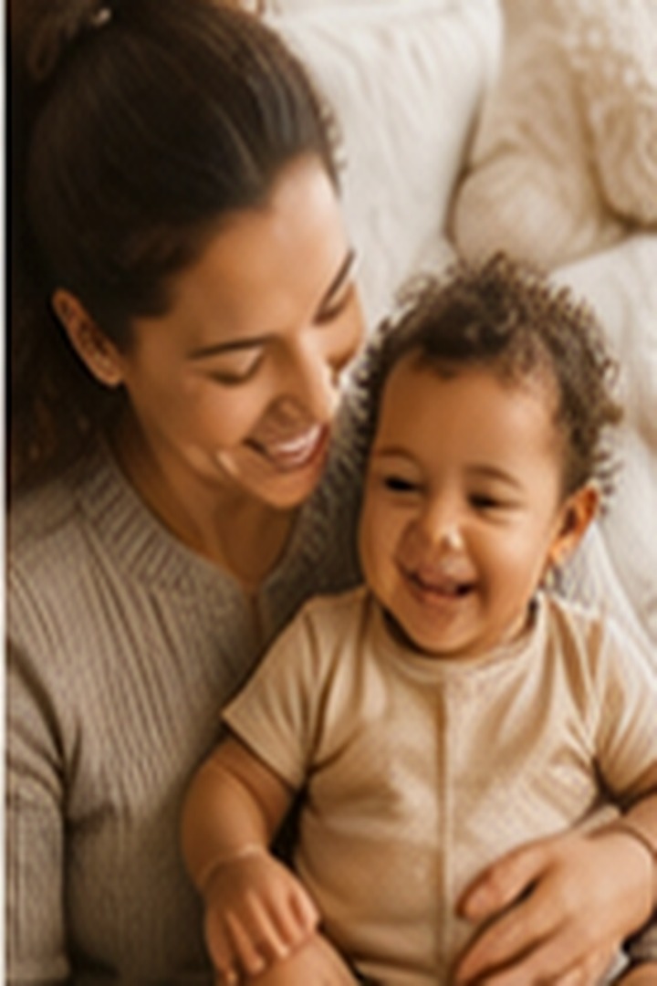 Madre sonriente con su bebé